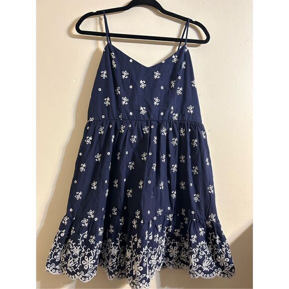 Blue rain  spaghetti strap midi dress size large - Picture 1 of 5